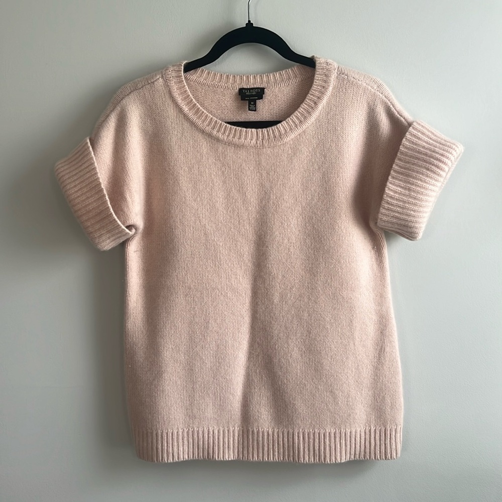 Talbots pure cashmere short sleeve knit sweater
